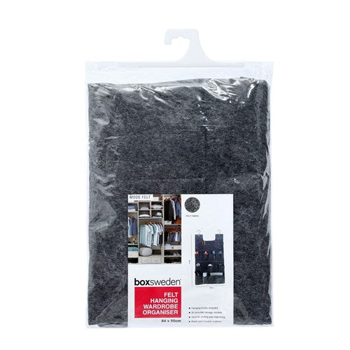 Boxsweden Felt Hanging Wardrobe Organiser - 84x50cm