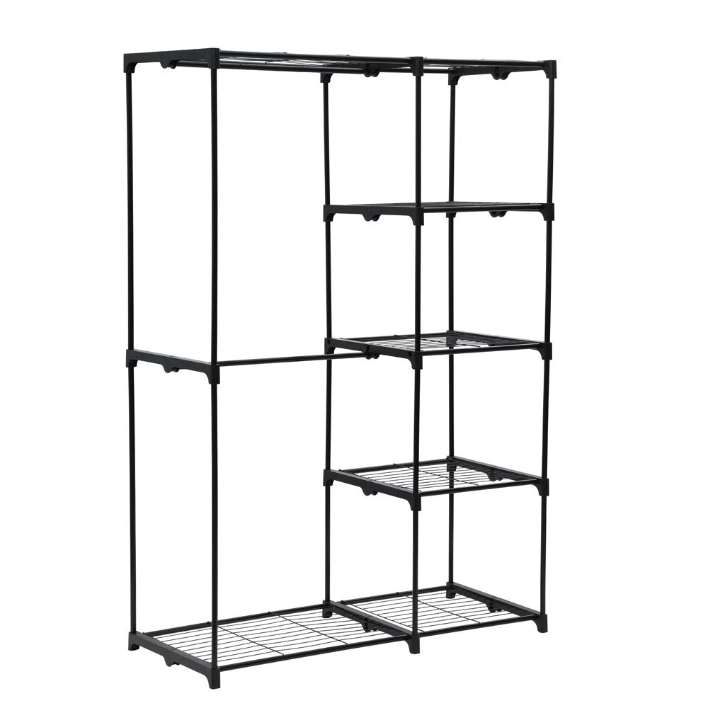 Boxsweden Metal Wardrobe with 4 Shelves & Hanging Rack - 115x50x170cm