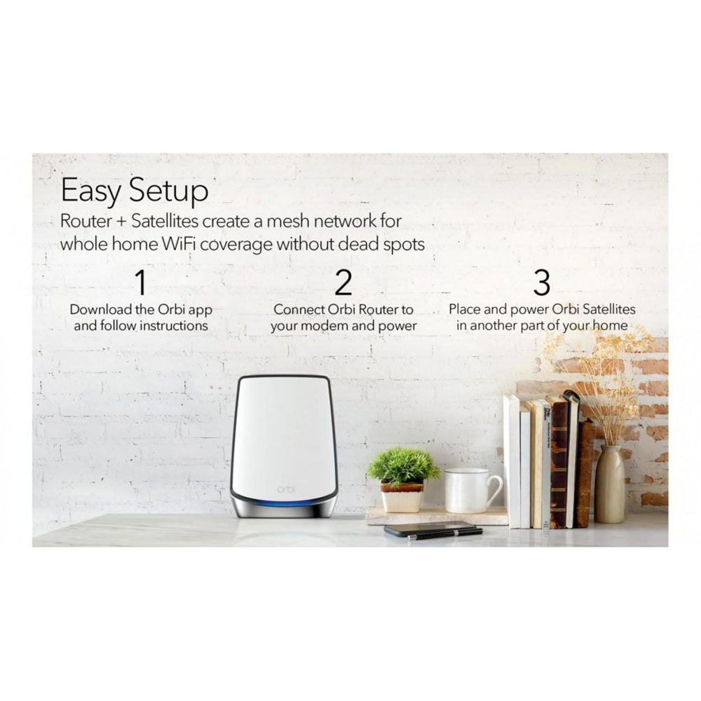 Netgear Orbi AX6000 Whole Home Mesh WiFi6 System - 3-Pack(RB853)