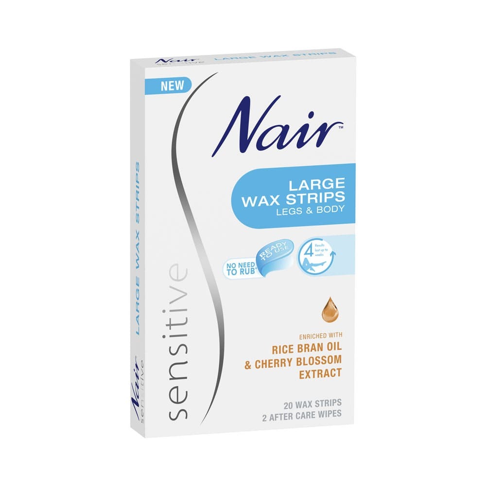 Nair Large Wax Strips Legs & Body 20 Strips Smooth Sales