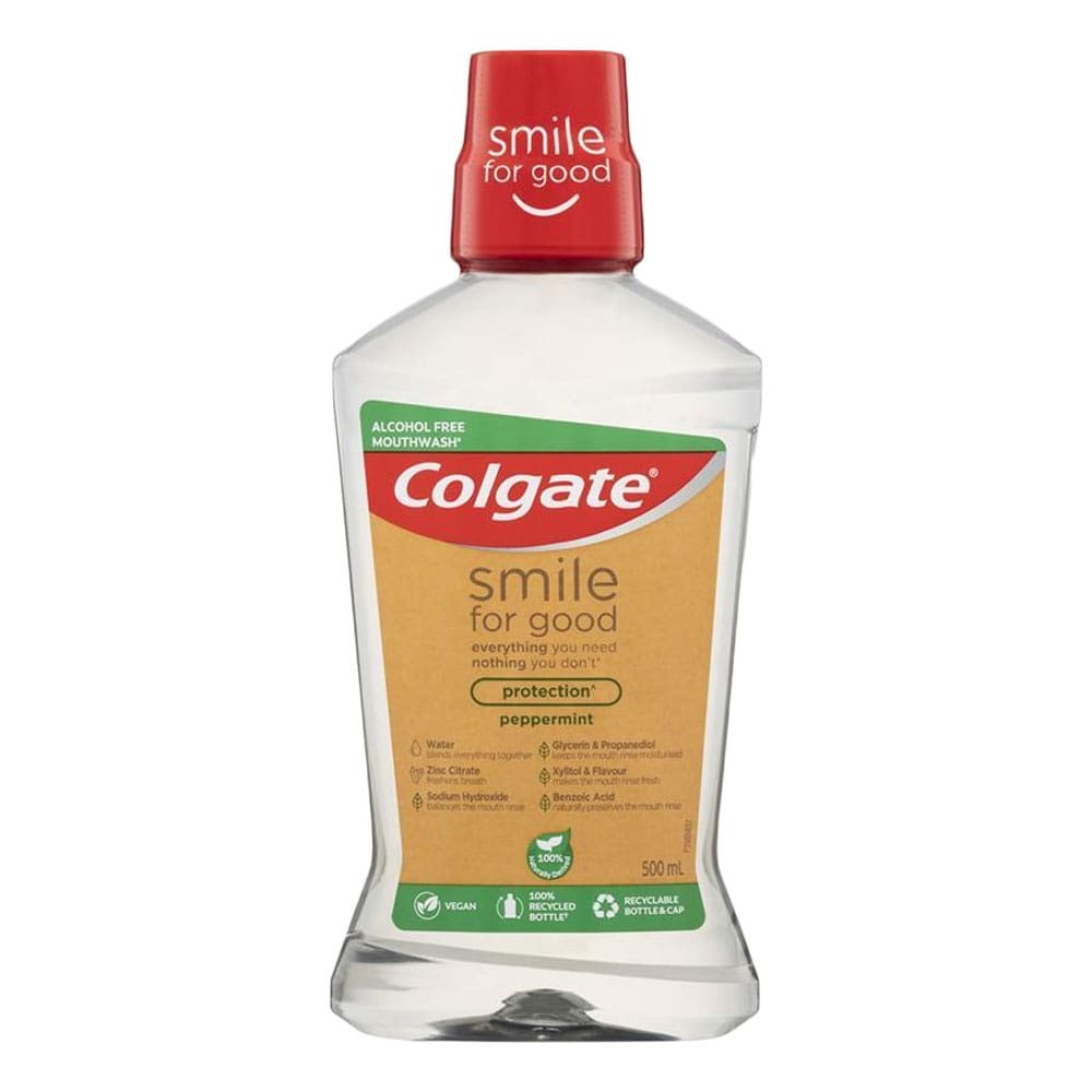 Colgate Smile for Good Alcohol Free Mouthwash Peppermint 500ml