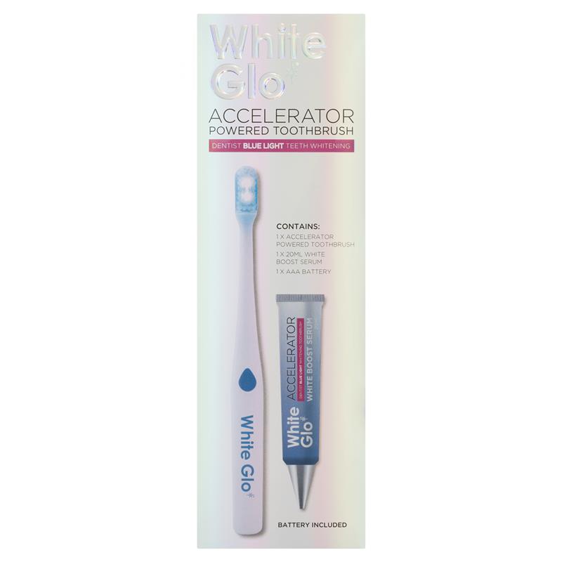 White Glo White Accelerator Blue Light Toothbrush with White Boost Serum