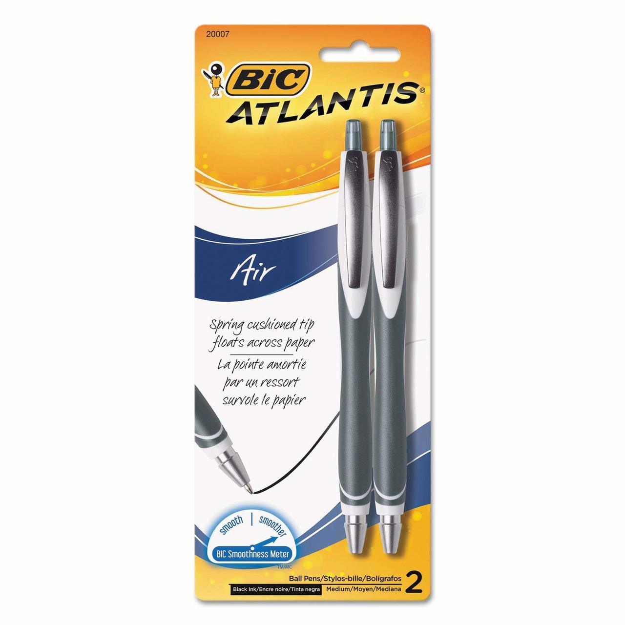 6 x Bic Atlantis Air 1.2mm Ball Pen - Black Ink - 2 Pack