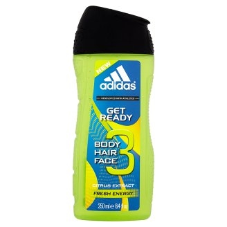 Adidas Get Ready Pack (3 in 1 Hair Body Face 250ml, Deodorant 150ml)