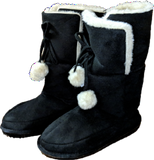 Women's Boots - Black with Pom Pom