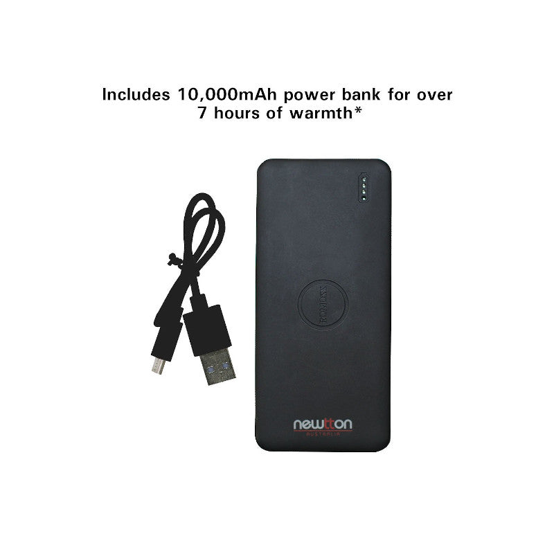 Newtton USB Heated Fleece Blanket With Phone Charger Power Bank