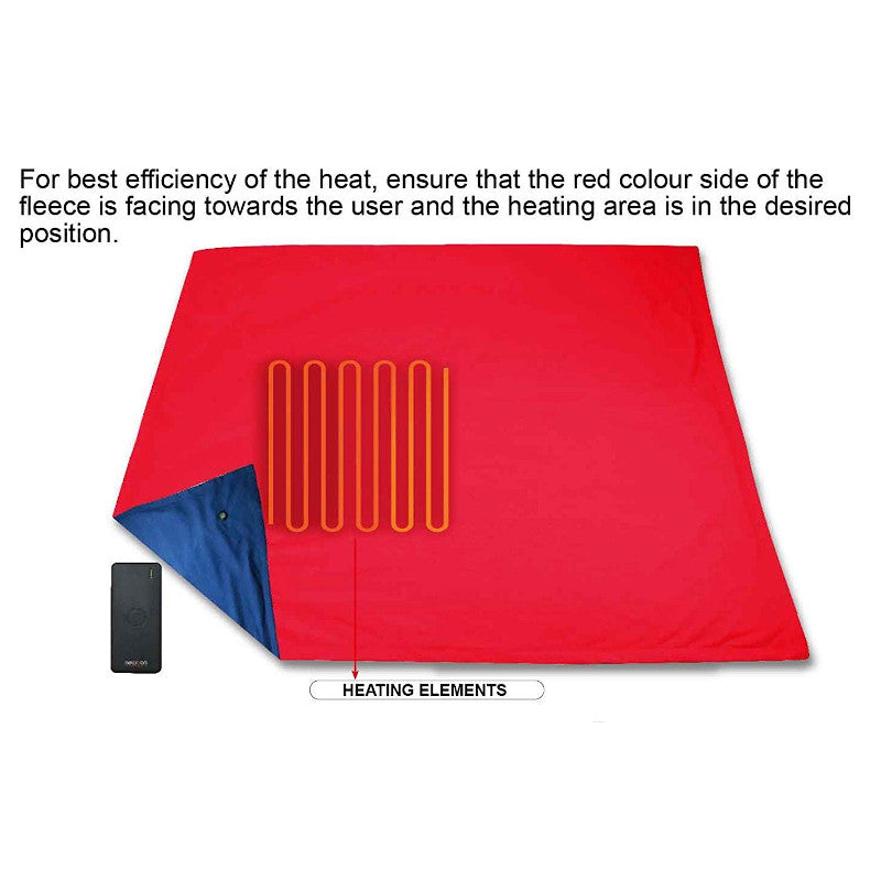 Newtton USB Heated Fleece Blanket With Phone Charger Power Bank