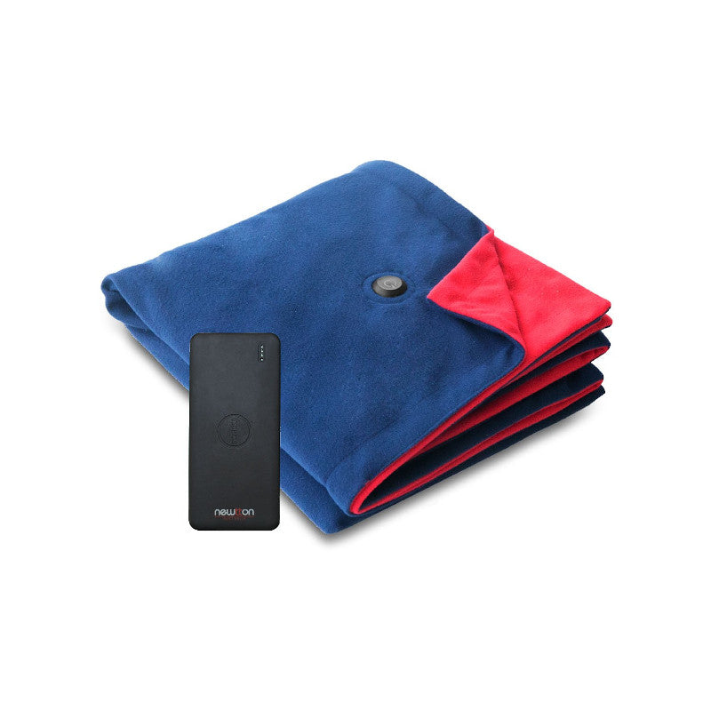 Newtton USB Heated Fleece Blanket With Phone Charger Power Bank