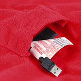 Newtton USB Heated Fleece Blanket With Phone Charger Power Bank