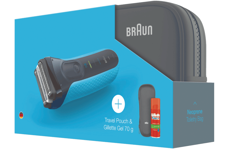 Braun Electric Shaver With Travel Case & Gel (3010TS)