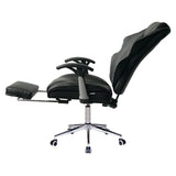 Faux Leather High Back Reclining Executive Office Chair w/ Stool Black