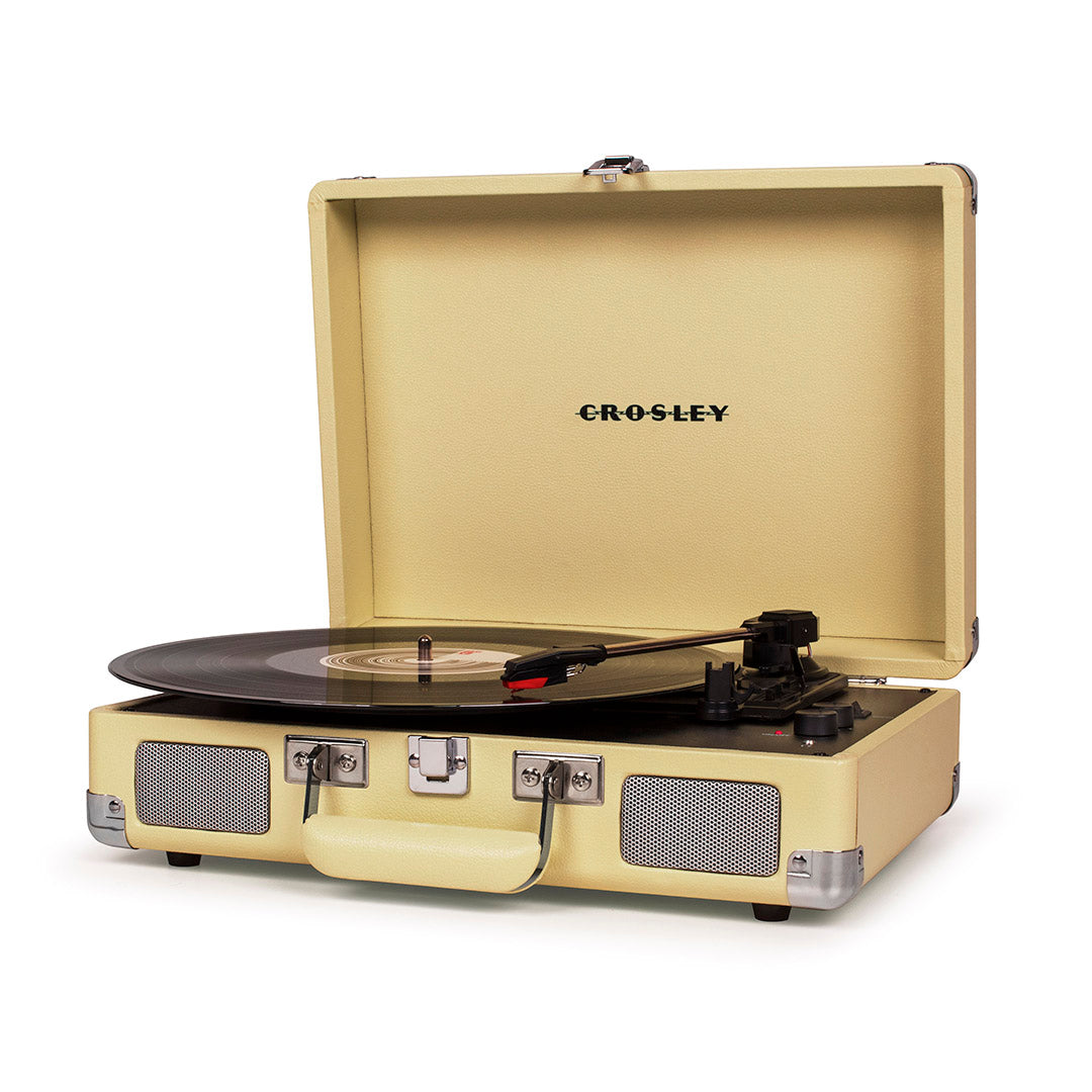Crosley Cruiser Deluxe Vintage 3-Speed Portable Turntable + Free Record Storage Crate