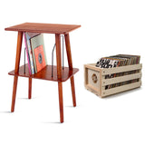 Crosley Record Storage Crate & Manchester Entertainment Center Stand Bundle