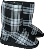 Women's Ugg Style Boots - Black and White Checkered