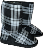 Women's Ugg Style Boots - Black and White Checkered