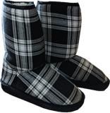 Women's Ugg Style Boots - Black and White Checkered