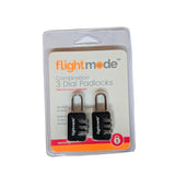 Flightmode Combination 3 Dial Padlocks (2 Pack)