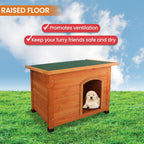 Little Buddies Wooden Flat Roof Dog Kennel - Small