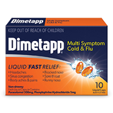 Dimetapp: Multi Symptom Cold & Flu Liquid Capsules (10pck)