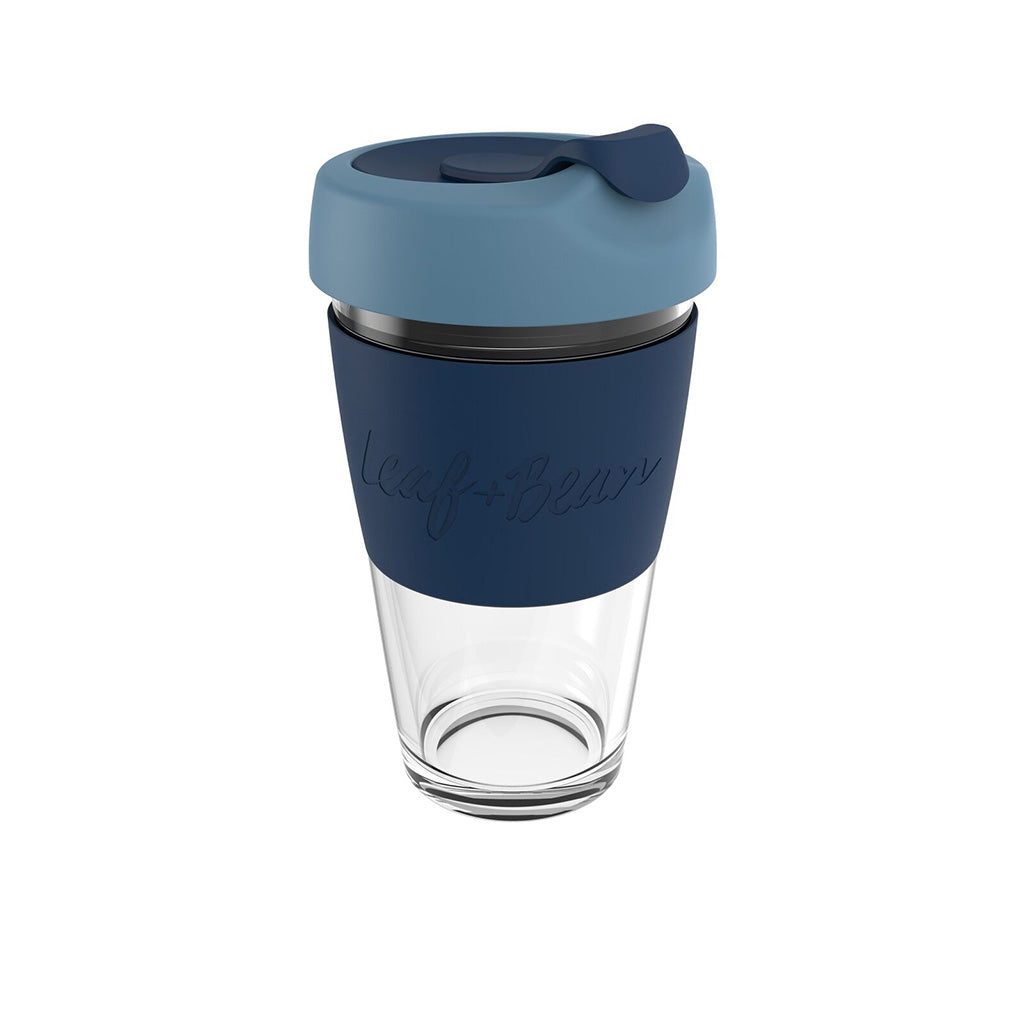 Sorrento Leaf & Bean Reusable Glass Cup - 454ml(160z)