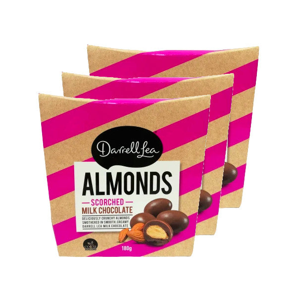 3 Pack x Darrell Lea Scorched Milk Chocolate Covered Almonds (180g)