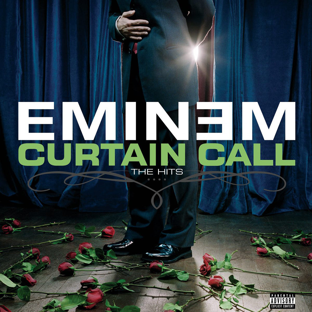 Crosley Record Storage Crate & Eminem Curtain Call - Double Vinyl ALbum Bundle