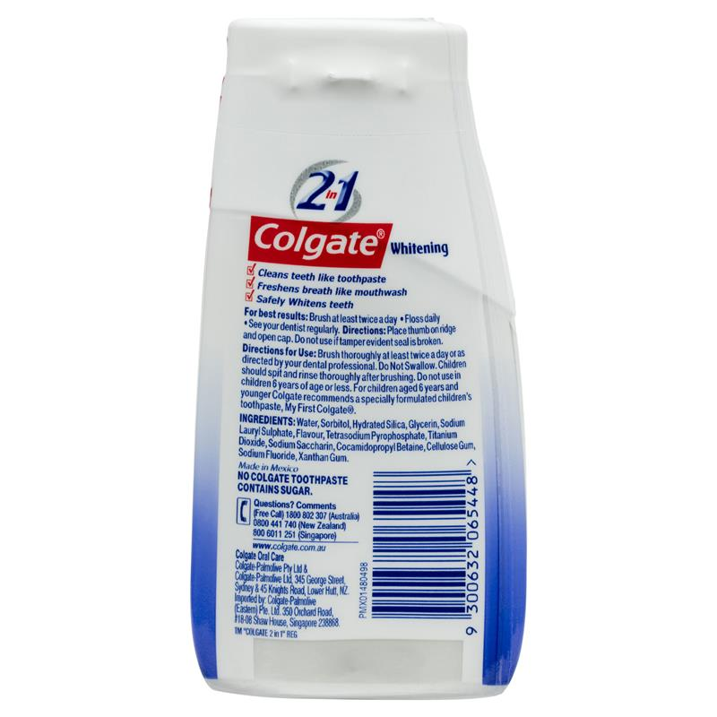 Colgate 2-in-1 Toothpaste & Mouthwash Whitening Liquid gel (130g)