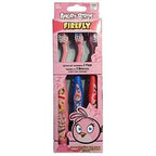 Firefly Angry Birds 3 Pack Soft Suction Cup Stand Toothbrushes