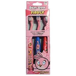 Firefly Angry Birds 3 Pack Soft Suction Cup Stand Toothbrushes