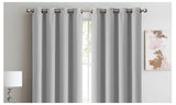 2x 100% Blockout Curtains Panels 3 Layers Eyelet Grey 240x230cm