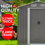 Garden Shed Spire Roof 4ft x 6ft Outdoor Storage Shelter - Grey