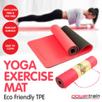 Powertrain Eco-Friendly TPE Pilates Exercise Yoga Mat 8mm - Red