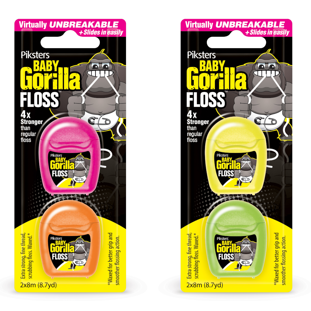 2 x Piksters Baby Gorilla Floss Twin Pack 8m