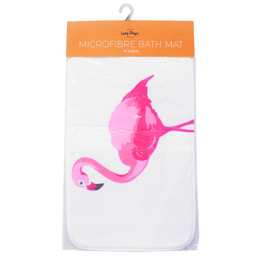 Lazy Dayz Microfibre Bath Mat - Flamingo