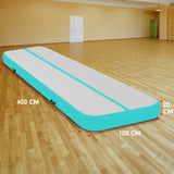 4m x 1m Air Track Inflatable Gymnastics Tumbling Mat - Green