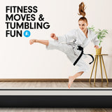 3m x 1m Air Track Inflatable Tumbling Mat Gymnastics - Grey Black