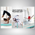 4m x 2m Air Track Gymnastics Mat Tumbling Exercise - Grey Green
