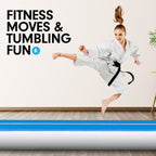 5m x 1m Air Track Inflatable Tumbling Gymnastics Mat - Blue White