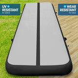 6m x 1m Air Track Inflatable Tumbling Mat Gymnastics - Grey Black