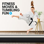 6m x 1m Air Track Inflatable Tumbling Mat Gymnastics - Grey Black