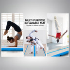 6m x 2m Air Track Gymnastics Mat Tumbling Exercise - Grey Blue