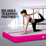 6m x 2m Air Track Gymnastics Mat Tumbling Exercise - Grey Pink