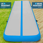 7m x 1m Air Track Inflatable Gymnastics Mat Tumbling - Grey Blue