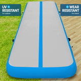 7m x 1m Air Track Inflatable Gymnastics Mat Tumbling - Grey Blue