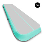 8m x 1m Air Track Inflatable Gymnastics Mat Tumbling - Grey Green