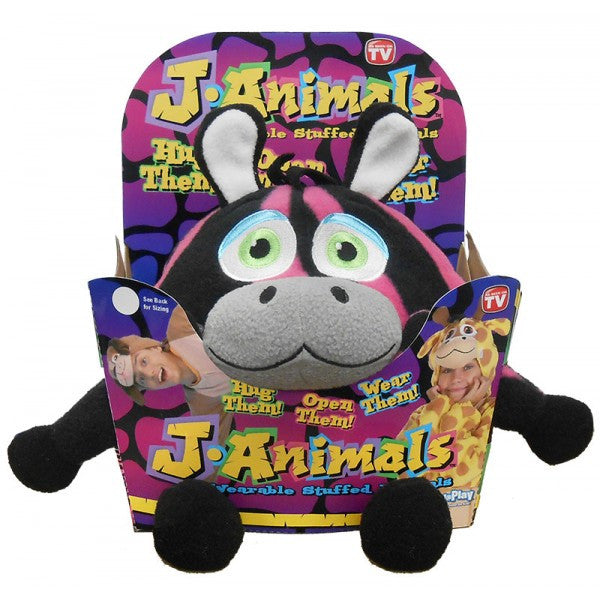 J Animals Wearable Stuffed Animals - Zebra