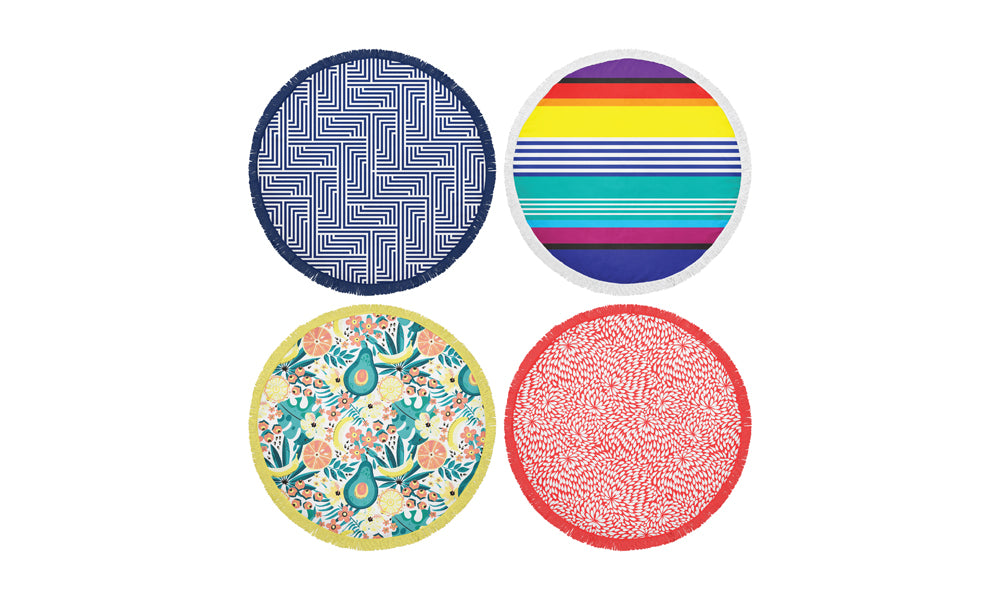 Lazy Dayz Round Beach Towel with Tassels