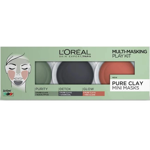 L'Oreal Paris Pure Clay Multi-Masking Face Mask Play Kit 3x10ml