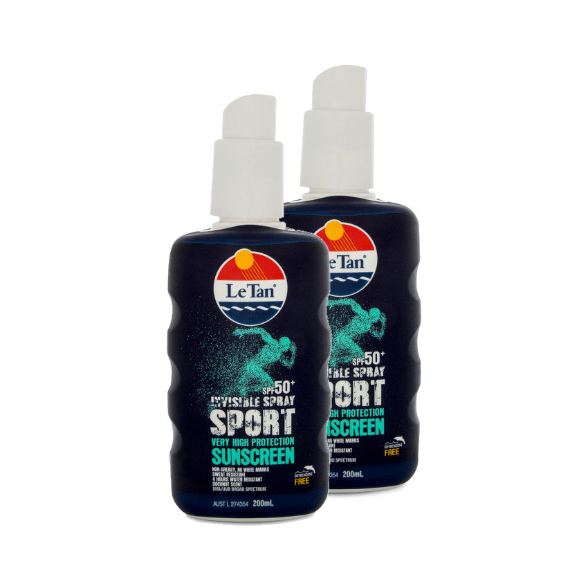 2 Pack x Le Tan Invisible Spray Sport Sunscreen 200mL - SPF50+
