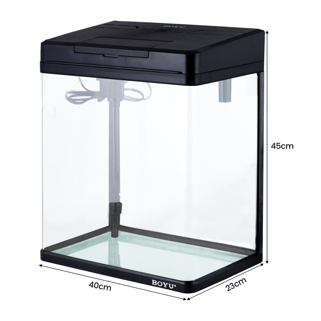 34L Complete Aquarium Kit With Bio Filter System LED Kit Curved Design